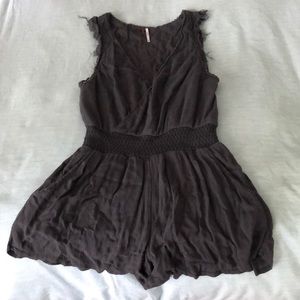 Free People Charcoal Romper